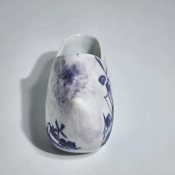Dutch Ceramic Clog Shoe Figurine Hand Painted Blue & White Windmill - Picture 4 of 12